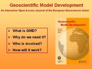 Geoscientific Model Development An Interactive Open Access Journal