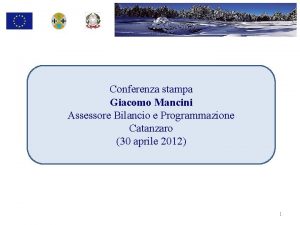 Conferenza stampa Giacomo Mancini Assessore Bilancio e Programmazione