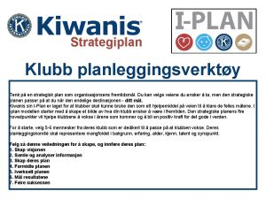 Strategiplan Klubb planleggingsverkty Tenk p en strategisk plan