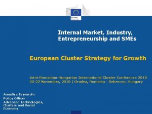 Internal Market Industry Entrepreneurship and SMEs European Cluster