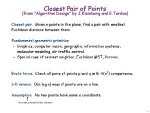 Closest Pair of Points from Algorithm Design by