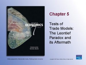Chapter 5 Tests of Trade Models The Leontief