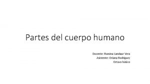 Partes del cuerpo humano Docente Romina Landaur Vera