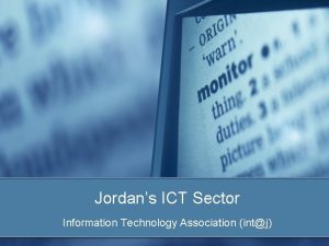 Jordans ICT Sector Information Technology Association intj Agenda