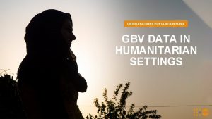 UNITED NATIONS POPULATION FUND GBV DATA IN HUMANITARIAN