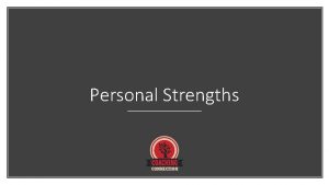 Personal Strengths Categories of strengths Strengths of Intellect