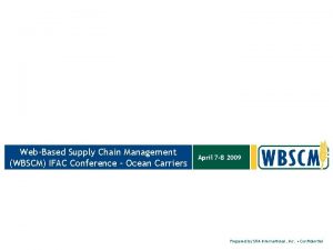 WebBased Supply Chain Management WBSCM IFAC Conference Ocean