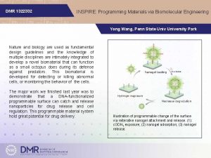 DMR 1322332 INSPIRE Programming Materials via Biomolecular Engineering