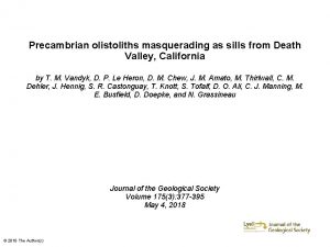 Precambrian olistoliths masquerading as sills from Death Valley