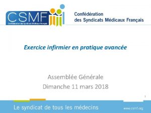 Exercice infirmier en pratique avance Assemble Gnrale Dimanche