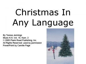 Christmas In Any Language By Teresa Jennings Music