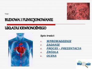 Temat BUDOWA I FUNKCJONOWANIE UKADU KRWIONONEGO Spis treci