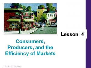 Lesson 4 Consumers Producers and the Efficiency of