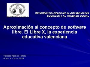 INFORMTICA APLICADA A LOS SERVICIOS SOCIALES Y AL