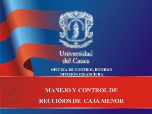 OFICINA DE CONTROL INTERNO DIVISIN FINANCIERA MANEJO Y