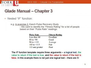 EECS 1520 Computer Use Fundamentals Glade Manual Chapter