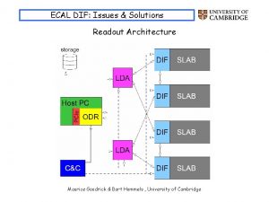 ECAL DIF Issues Solutions Readout Architecture Maurice Goodrick