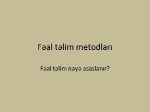 Fal tlim metodlar Fal tlim ny saslanr Sovet