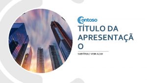 TTULO DA APRESENTA O SUBTTULO VEM AQUI TTULO