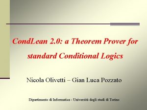 Cond Lean 2 0 a Theorem Prover for