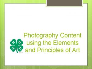 Photography Content using the Elements and Principles of