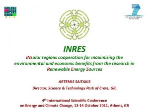 INRES INsular regions cooperation for maximising the environmental