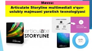 Mavzu Articulate Storyline multimediali oquv uslubiy majmuani yaratish