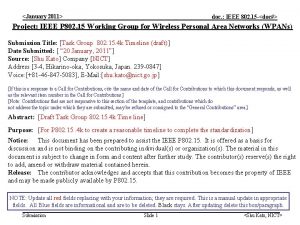 January 2011 doc IEEE 802 15 doc Project