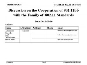 September 2018 doc IEEE 802 11 181546 r