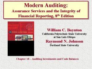 Modern Auditing Assurance Services and the Integrity of