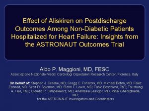 Effect of Aliskiren on Postdischarge Outcomes Among NonDiabetic