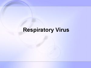 Respiratory Virus Medically important members RNA Orthomyxoviridae Virus