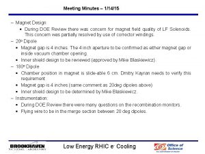 Meeting Minutes 11415 Magnet Design During DOE Review