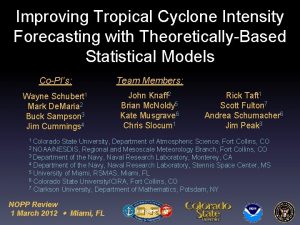 Improving Tropical Cyclone Intensity Forecasting with TheoreticallyBased Statistical