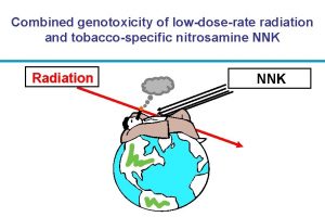 Combined genotoxicity of lowdoserate radiation and tobaccospecific nitrosamine