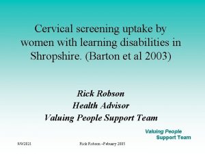 Cervical screening uptake by women with learning disabilities