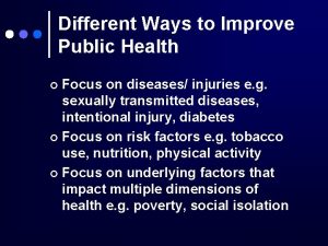 Different Ways to Improve Public Health Focus on