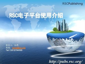 RSCPublishing RSC sunarsc org Tel 13810784580 http pubs