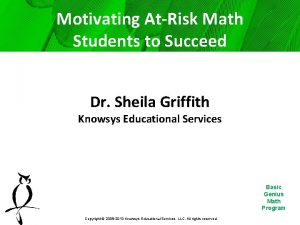 Motivating AtRisk Math Students to Succeed Clickto edit