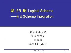 ER Logical Schema Schema Integration 2020 08 updated