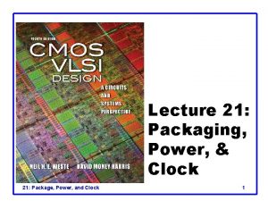 Lecture 21 Packaging Power Clock 21 Package Power