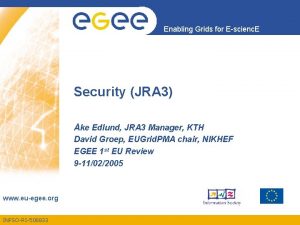 Enabling Grids for Escienc E Security JRA 3