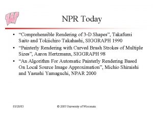 NPR Today Comprehensible Rendering of 3 D Shapes