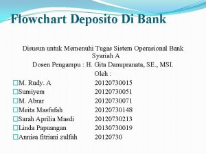Flowchart Deposito Di Bank Disusun untuk Memenuhi Tugas