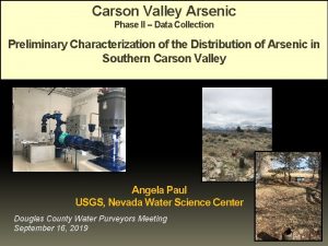 Carson Valley Arsenic Phase II Data Collection Preliminary