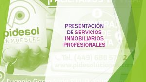 PRESENTACIN DE SERVICIOS INMOBILIARIOS PROFESIONALES PIDESOL Inmuebles MISION