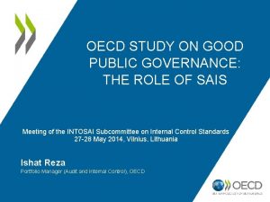 OECD STUDY ON GOOD PUBLIC GOVERNANCE THE ROLE