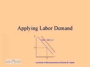 Applying Labor Demand Lectures in MicroeconomicsCharles W Upton