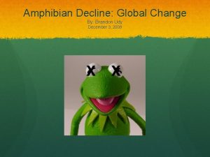 Amphibian Decline Global Change By Brandon Udy December