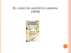 EL CURSO DE LINGSTICA GENERAL 1916 1 1